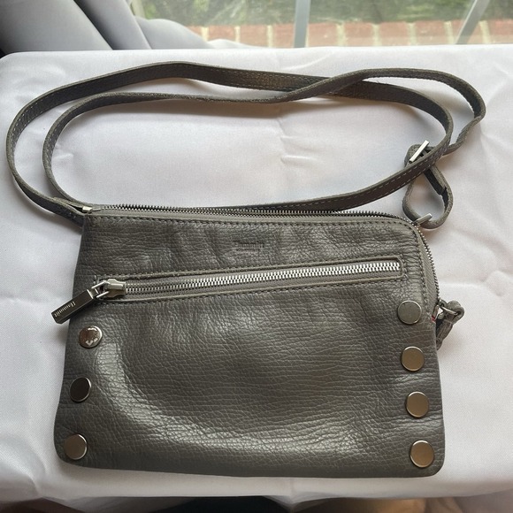 Hammitt Nash Small Crossbody Convertable Bag Wristlet Gray Leather Bag Purse - Picture 1 of 16